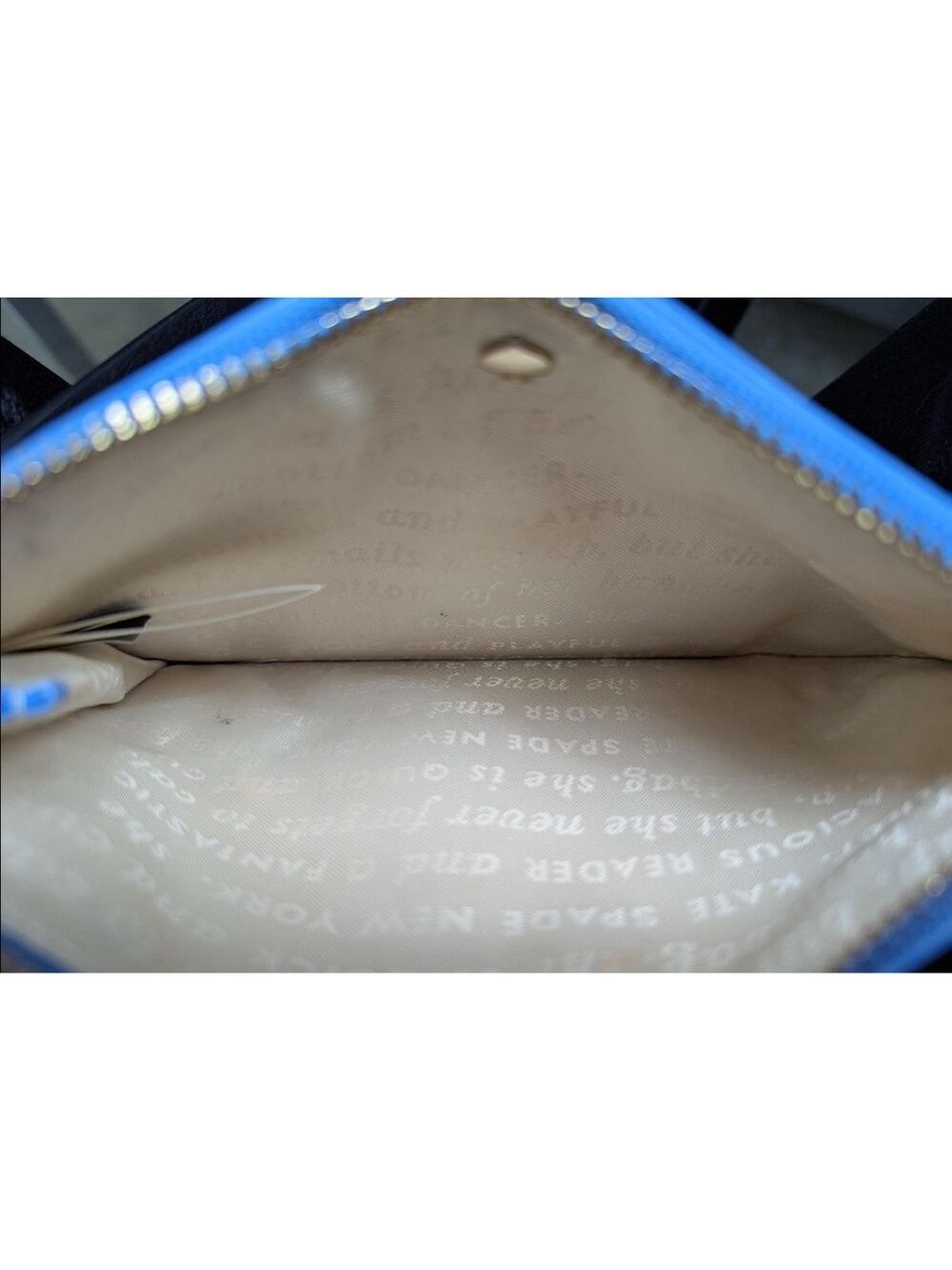 Kate Spade Blue White Striped One Clutch Wristlet - Picture 5 of 6
